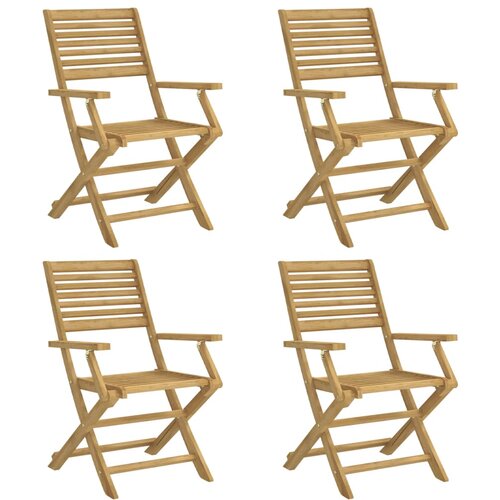 Maison Chic Zložljivi Vrtni Stoli - Stol za vrti 4 kosi 54,5x61,5x86,5 cm trdna akacija JS2836, (21875751) Slike