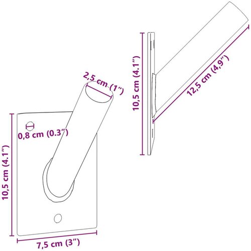 VidaXL Crna Čelik 105 x 75 mm Prijenosni Držač zastava Pravokutni Slike