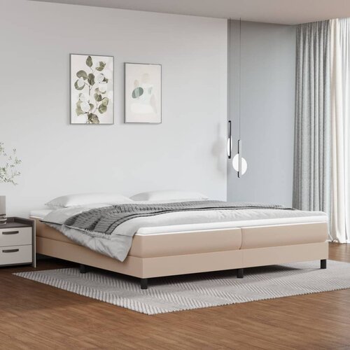  Okvir za krevet s oprugom boja cappuccina 200x200 cm od umjetne kože Cijene