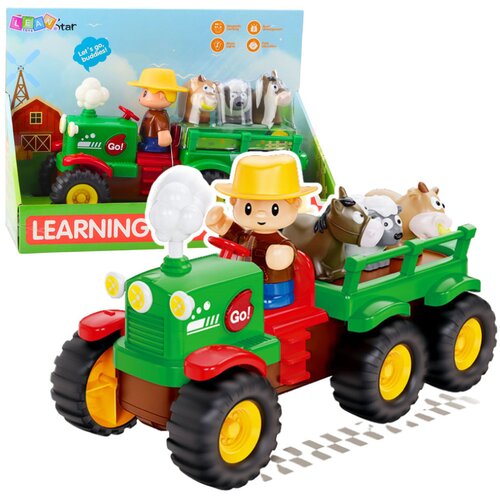  Edukativni traktor sa prikolicom i farmerom sa zvučnim efektima - village Cene