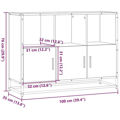  Komoda sonoma hrast 100x35x76 cm izrađeno drvo Slike