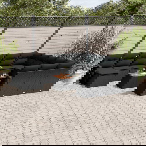 VidaXL 13-dijelni set vrtnih sofa s jastucima poliratan crni Slike