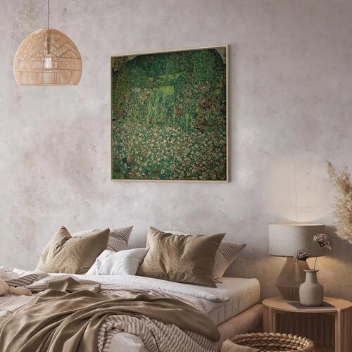  Slika - Gustav Klimt &amp;ndash; Gartenlandschaft mit Bergkuppe 60x60 U prirodnom drvenom okviru Slike