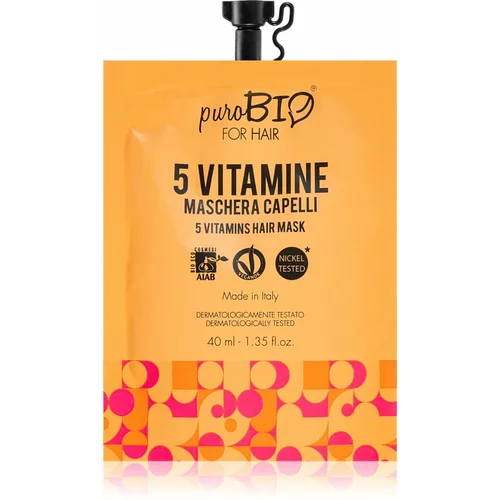 puroBIO cosmetics 5 Vitamins hranjiva maska za kosu 40 ml
