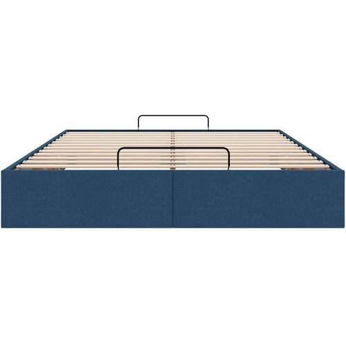 VidaXL otomanski okvir kreveta bez madraca plavi 140x200 cm od tkanine Slike