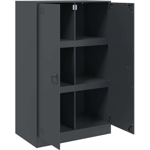  Komoda antracitna 67x39x107 cm jeklo Slike