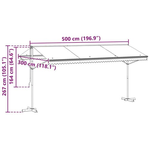  Samostojeća tend Antracit 5 x 3 m Poliester Slike