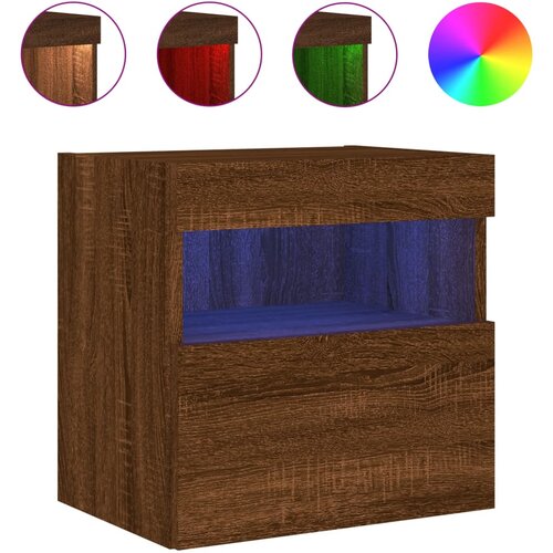 Maison Chic Stenska TV omarica - TV stojalo - Televizijska omarica z LED lučkami rjavi hrast 40x30x40 cm, (21699620) Cene