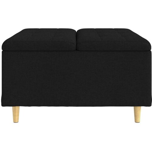  Stolica s dugmadi s jastukom Crna 80 x 80 x 45 cm tkanina Slike