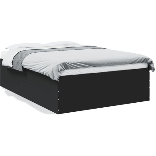 VidaXL Okvir za krevet crni 135x190 cmkonstruirano drvo Slike