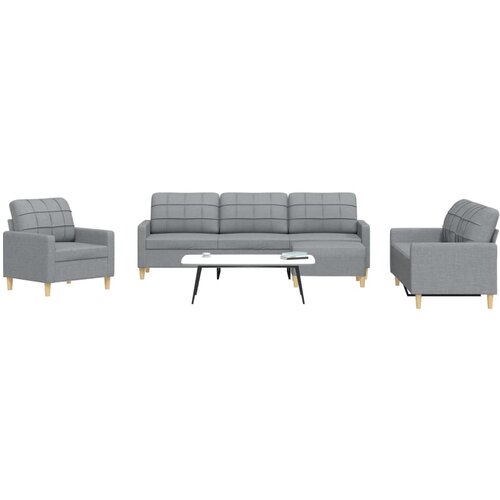 vidaXL 4-dijelni set sofa s tabureom svjetlosivi od tkanine Cijene