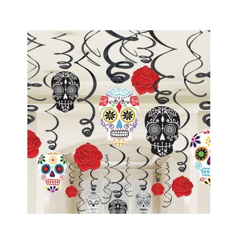 Amscan Okrasne spirale Dia de los Muertos Cene