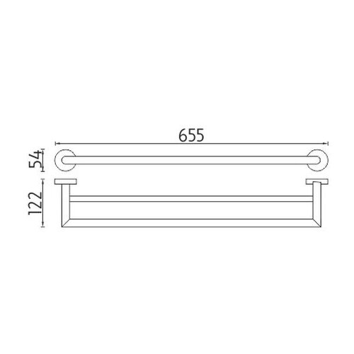  nimco un 13061DA-26 - zidni držač za pe&amp;scaron;kire unix 66 cm, sjajni hrom Slike
