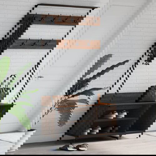 VidaXL Stalak za odjeću i cipele smeđa boja hrasta 100x41x184 cm Slike