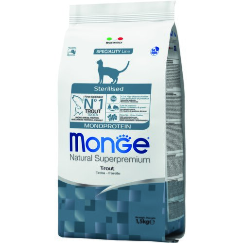 Monge suva hrana za sterilisane mačke sa ukusom pastrmke adult monoprotein 1.5 kg Cene
