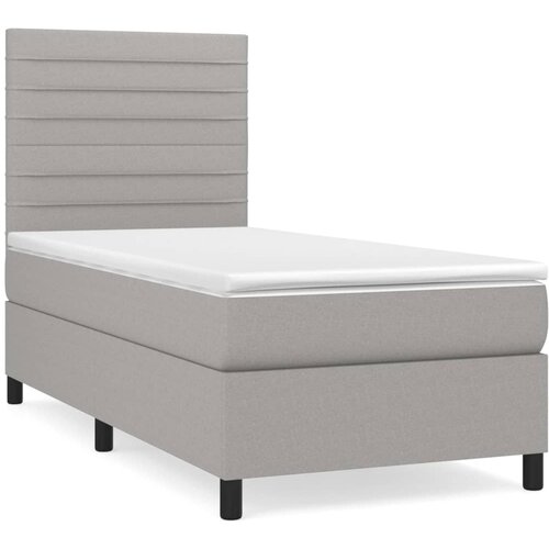 Maison Chic Box spring postelja - Vzmetna postelja z vzmetnico svetlo siv 100x200 cm blago SL6737, (21902262) Slike