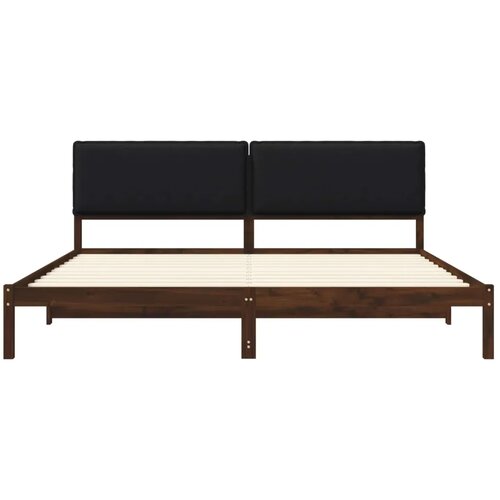  Krevetni okvir s tapiciranim uzglavljem Tamno smeđa i crna - tamno smeđa i crna 180 x 200 cm Slike