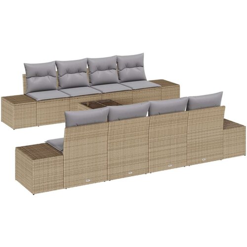  Dijelni Vrtni Sofa Set s Jastučićima Bež Poli Ratan Slike