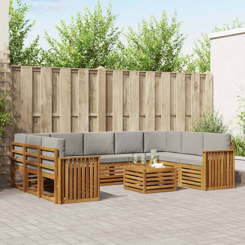  Set vanjskih sofa 10 kom. Prirodna i svjetlosiva Cijene