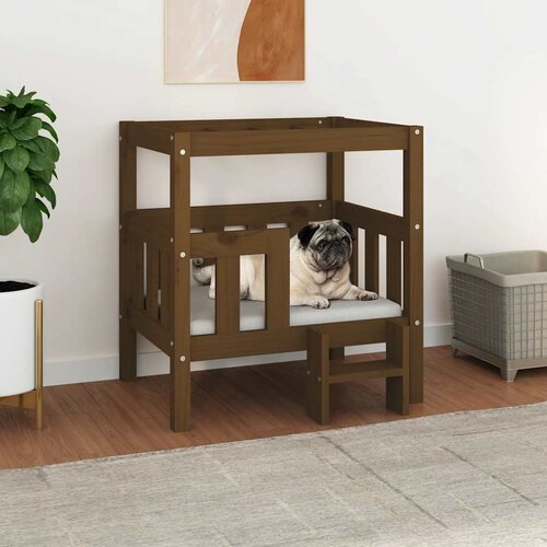  Krevet za pse crna 65,5x50,5x70 cm od masivne borovine Cene