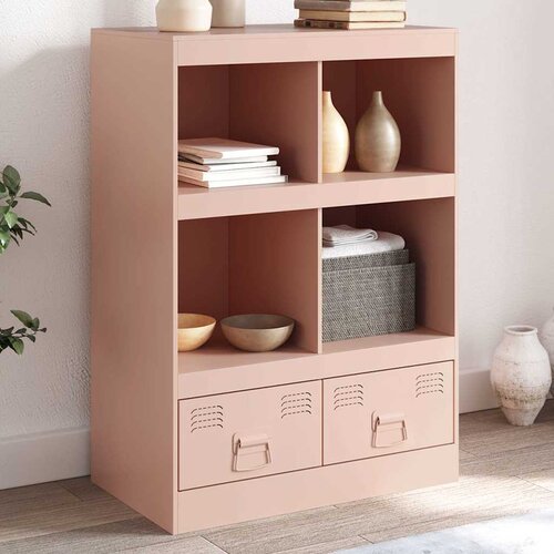  Visoka komoda ružičasta 67 x 39 x 95 cm čelična Cijene