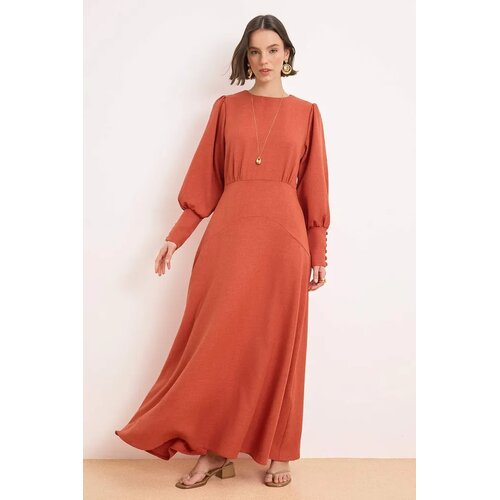 Trendyol Modest Ženska haljina Tctss26Eb00080, Smeđa Cene