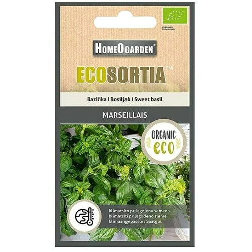 HOMEOGARDEN sjeme začinskog bilja Ecosortia bosiljak (Ocimum basilicum, Vrijeme sjetve: Veljača - Lipanj, Berba: Ožujak - Kolovoz) Slike