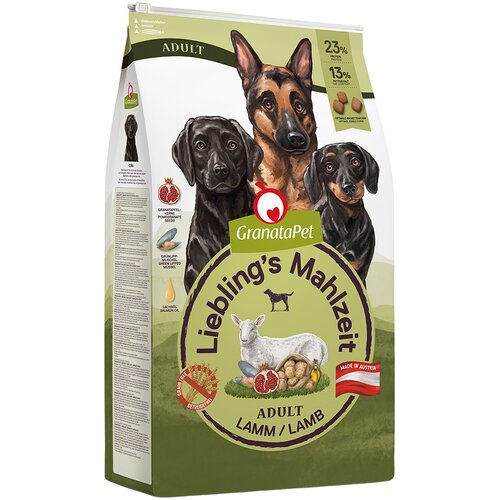  Varčno pakiranje GranataPet Liebling's Mahlzeit 2 x veliko pakiranje - Adult jagnjetina (2 x 10 kg) Cijene