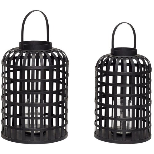 H&amp;uuml;bsch Komplet 2 črnih bambusovih lantern Bamboo Garo Slike