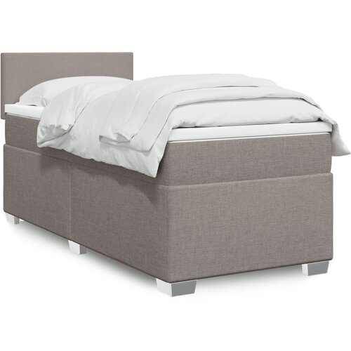 VidaXL Krevet s oprugama i madracem smeđesivi 90x200 cm od tkanine Slike