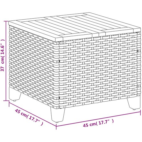  Vrtni stol bež 45 x 45 x 37 cm od poliratana i bagremovog drva Slike