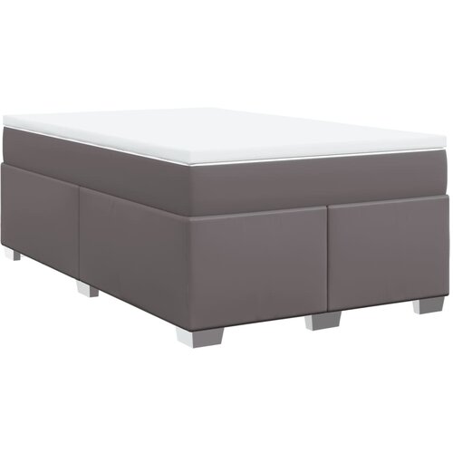 VidaXL Box spring postelja z vzmetnico siva 120x200 cm umetno usnje, (21305438) Slike