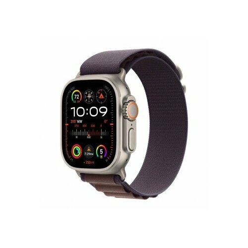 Apple watch Ultra2 cellular, 49mm titanium case w indigo alpine loop - large (mrew3se/a) Cene