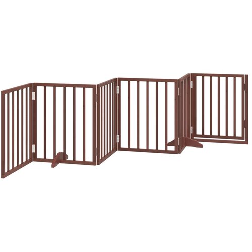  Vrata za pse s vrata&amp;scaron;cima 6 panela sklopiva 300 cm drvo topole Smeđa 50 x 60 x 2 cm Slike