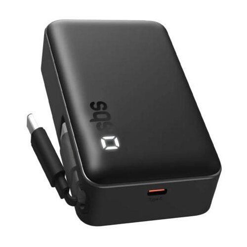 Sbs Prenosna baterija 10000mAh 20W LCD s kablom črne barve, (5000265653) Cene