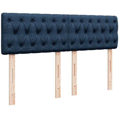  Krevet s oprugama i madracem plavi 140x200 cm od tkanine Slike