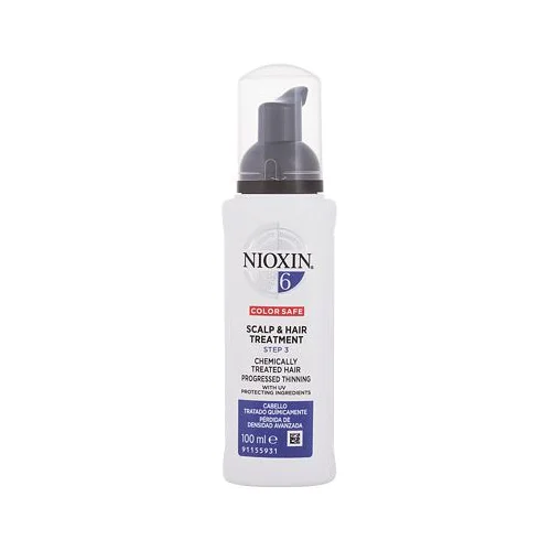 Nioxin System 6 Scalp & Hair Treatment nega brez izpiranja za kemično obdelane, redke lase 100 ml za ženske