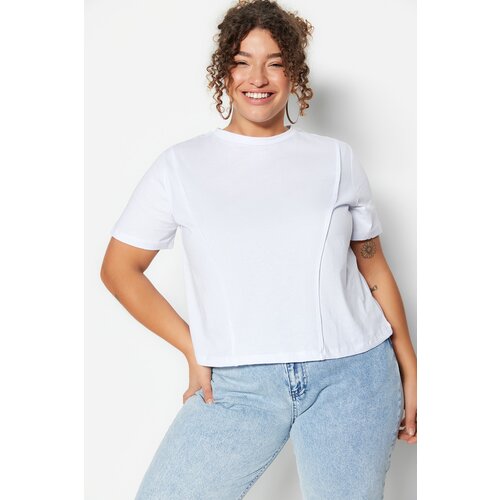 Trendyol Curve Plus Size T-Shirt - White - Regular fit Slike