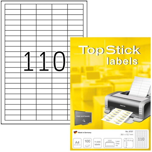 Topstick Etikete 38,1 x 12,7 mm 8727 univerzalne Herma 100 pol, (20382693) Slike