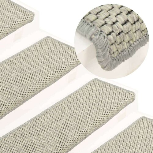  Samolepilne preproge za stopnice sisal 15 kosov 65x21x4 cm, (20753365) Cene