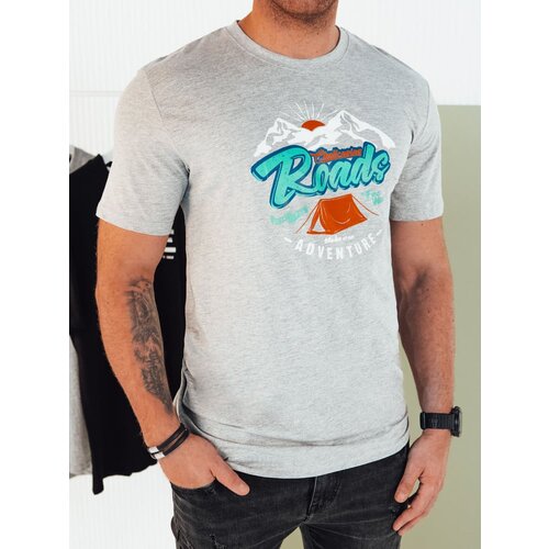 DStreet Grey men&amp;#039;s T-shirt with print Slike