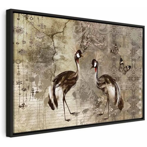  Slika - Retro Cranes (1 Part) Wide 90x60 U crnom drvenom okviru Cene
