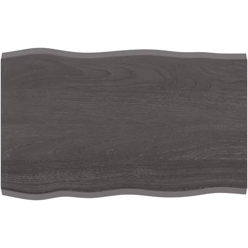 vidaXL Mizna plošča temno siva 80x50x2 cm obdelana trdna hrastovina