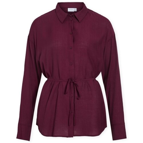 Vila Topi &amp;amp; Bluze Hikka Long Shirt - Fig Bordo Slike
