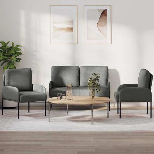  Setovi sofa 3 pcs Tamno siva 115 x 56 x 80 cm Šperploča Cene