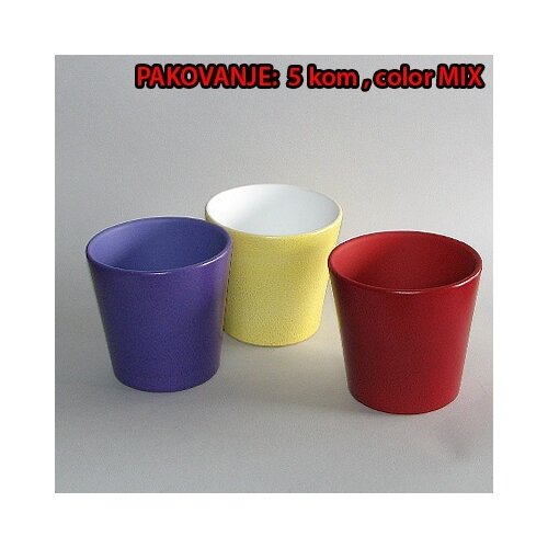  Saksija OBLOGA kupa kolor mix dim.&amp;Oslash;15x14cm Slike