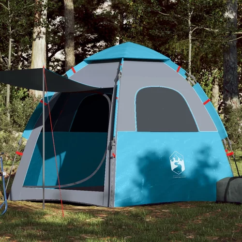 vidaXL Šator s kabinom za kampiranje za 4 osobe plavi brzo otpuštanje
