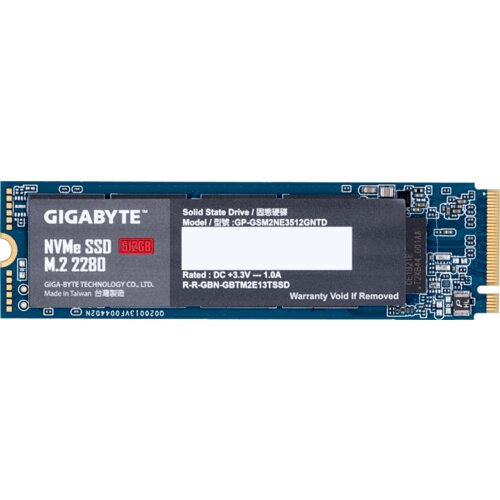 Gigabyte 512GB SSD NVMe 1.3/ M.2/ PCIe 3.0x4 GP-GSM2NE3512GNTD SSD Slike