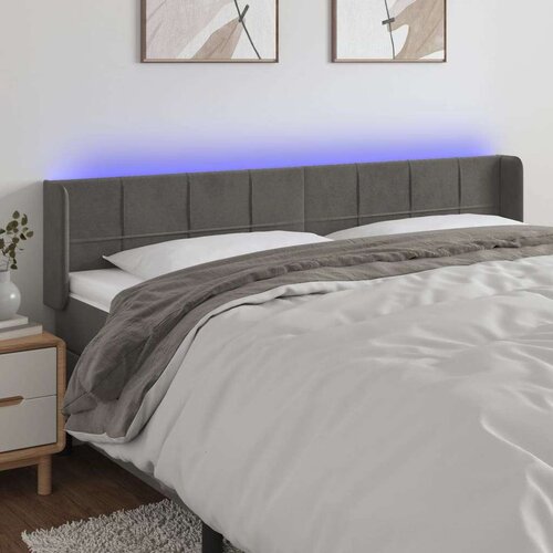  Posteljno vzglavje temno sivo 203x16x78/88 cm žamet, (20953328) Slike