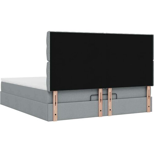 VidaXL Otomanski krevet s madracem svijetlosivi 180x200cm od tkanine Slike